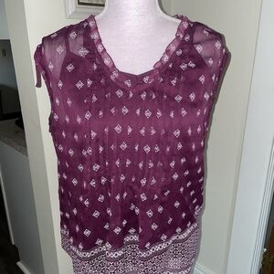 Sonoma Women's Plum Geometric Blouse